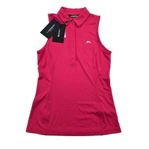 J. Lindeberg Dena Print Sleeveless Ladies Top Small Azalea Pink NEW NWT